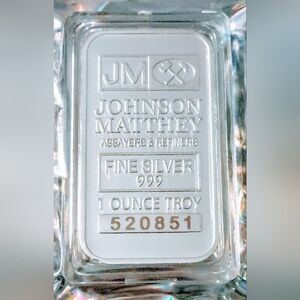 1 Ounce Johnson Matthey Fine Silver Bar